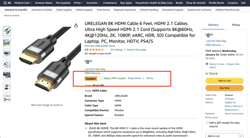 Amazon Product Page Coupons